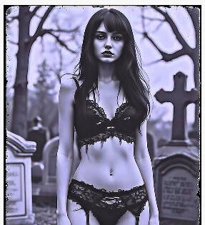 Goth Girl in the Cemetery | Variant 2d Goth Girl in the Cemetery | Variant 2