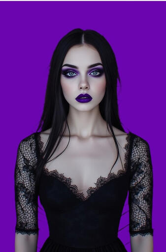 Glamour Goth Pin-Up Girl in Lace Dress Glamour Goth Pin-Up Girl in Lace Dress
